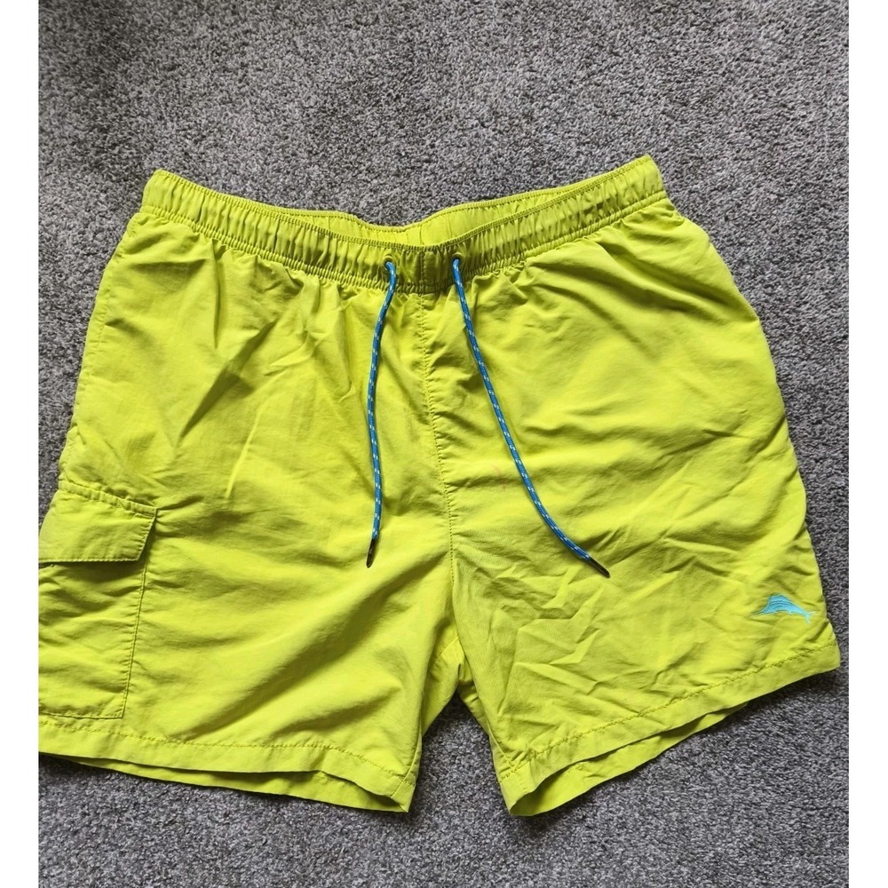 Tommy‎ Bahama Mens Neon Green Swim Trunks Lined Size Large